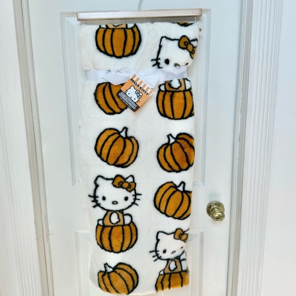 Hello Kitty Faux Rabbit Fur Throw Blanket Viral Fall Pumpkins